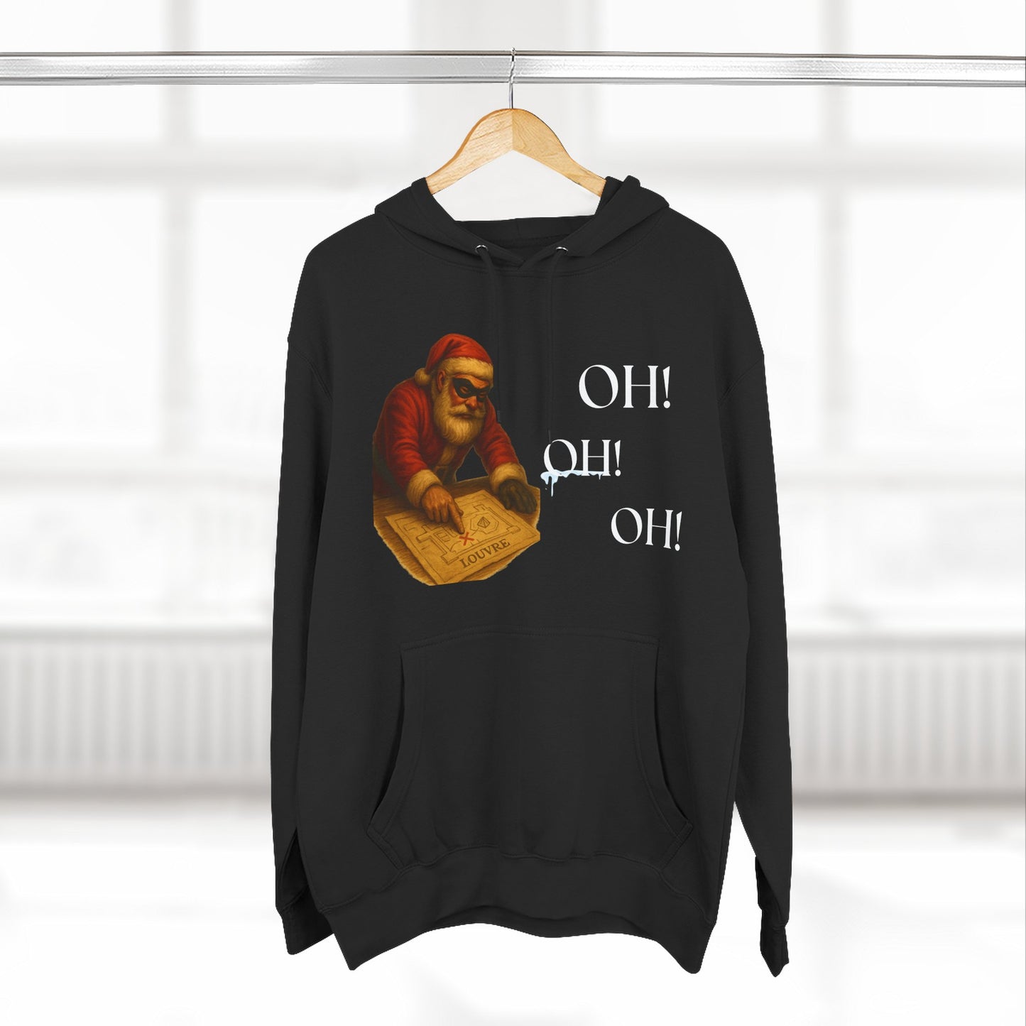 Vintage Santa Claus Oh! Oh! Oh! Hoodie | Christmas Holiday Sweater-Style Sweatshirt Printify